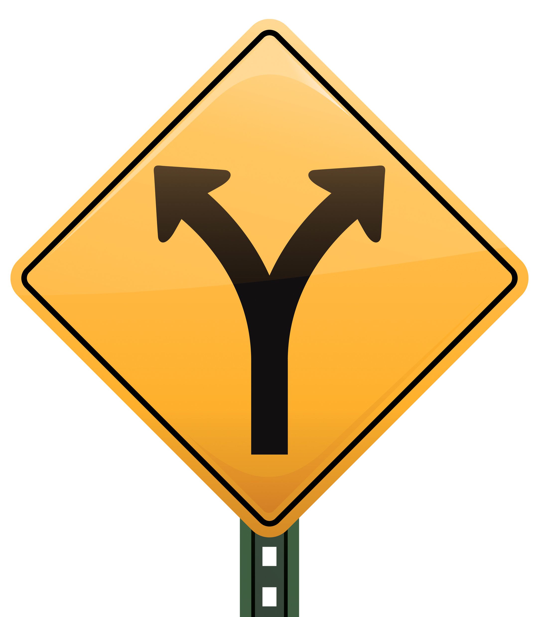 Split road sign