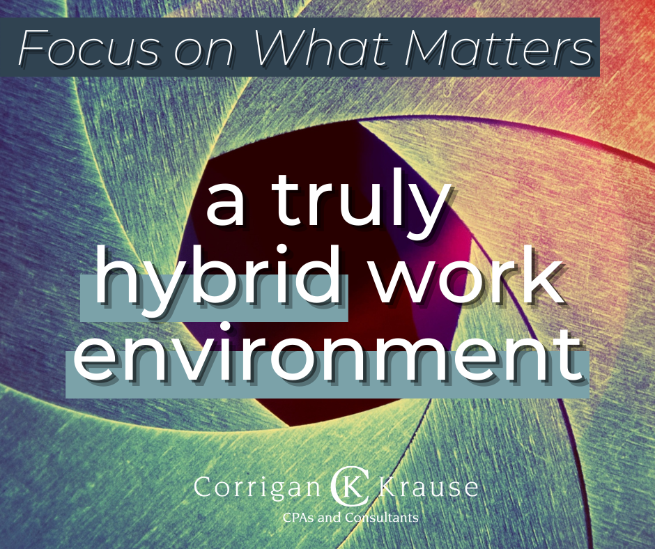 Focus on What Matters - a truly hybrid work environment.